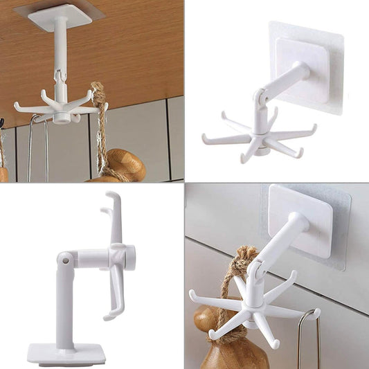 360° Rotating Folding Hook Self-Adhesive Waterproof Wall Mounted Hook