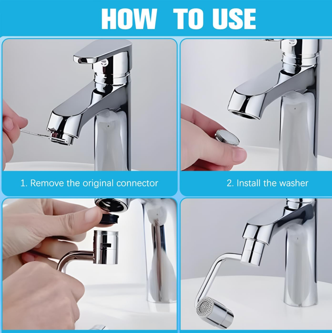 Rotating Splash Filter Faucet Sprayer Head Double O-ring Design For Bathroom Kitchen