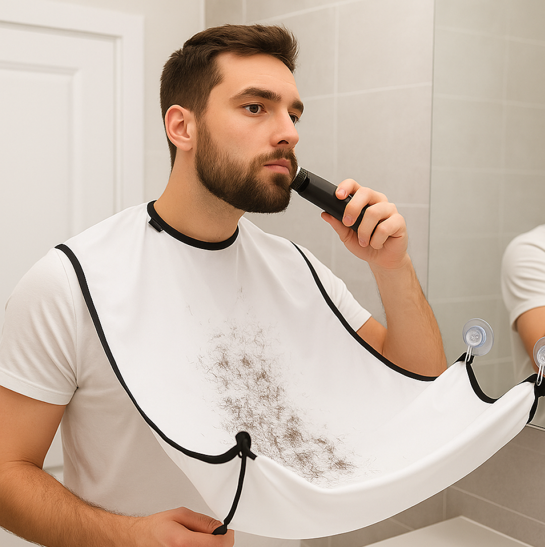 Beard Apron Hair Clippings Catcher Grooming Bib