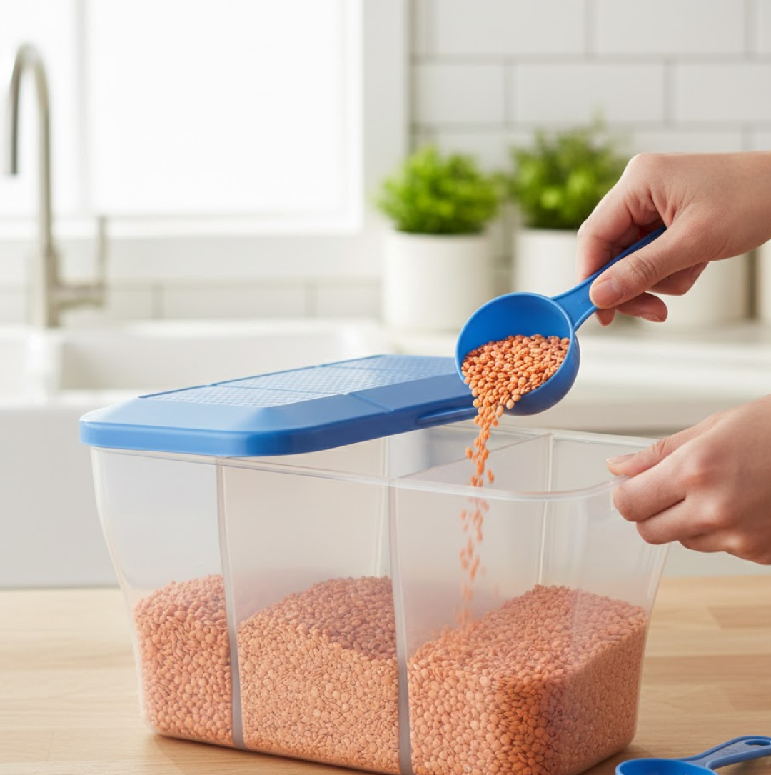 Plastic Square Storage Organiser Container (750ML Capacity)