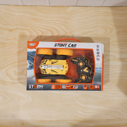 Remote Control Double Flip Stunt Car Rechargeable Rc Toy For Kids Play (1 Pc)