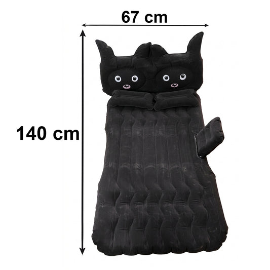 Cute Car Air Mattress Set With Black Cat Pillow For Comfortable Sleeping On The Go (1 Set)