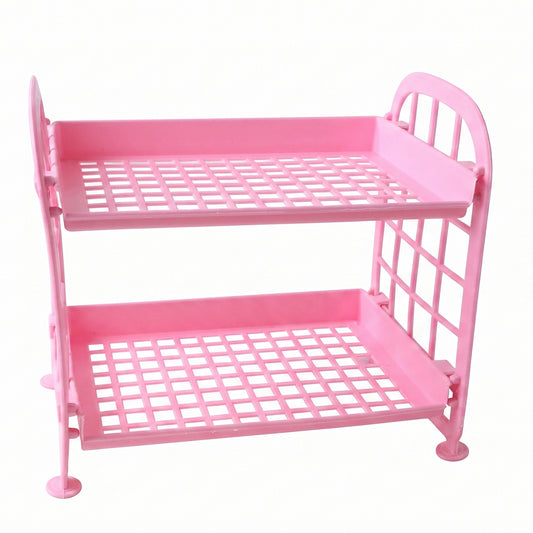 2 Layer Small Plastic Rack Multipurpose Storage Organizer Shelf Kitchen (1 Pc)