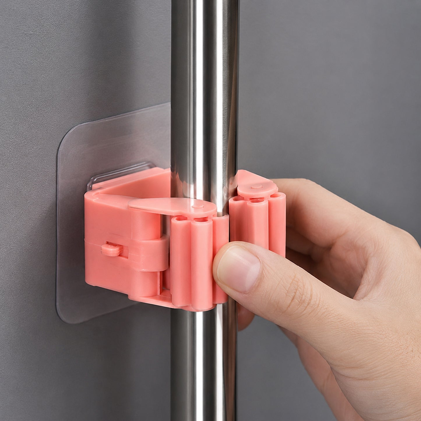 Plastic Broom Holder Clip Wall Mounted Mop Storage Organizer (1 Pc)